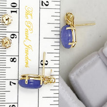 Load image into Gallery viewer, 14K Yellow Gold Hawaiian Plumeria Lavender Jade Stud Earrings