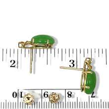 Load image into Gallery viewer, 14K Yellow Gold Hawaiian Plumeria Green Jade Post Earrings