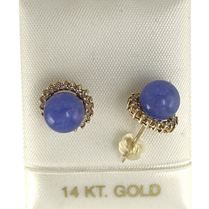 1189992-14kt-Yellow-Gold-Diamond-Lavender-Jade-Stud-Earrings