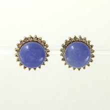 Load image into Gallery viewer, 1189992-14kt-Yellow-Gold-Diamond-Lavender-Jade-Stud-Earrings