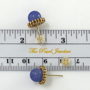 1189992-14kt-Yellow-Gold-Diamond-Lavender-Jade-Stud-Earrings