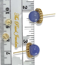 Load image into Gallery viewer, 14K Yellow Gold Diamond Lavender Jade Stud Earrings