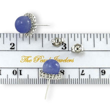 Load image into Gallery viewer, 14K White Gold Diamond Lavender Jade Stud Earrings