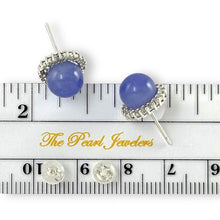 Load image into Gallery viewer, 14K White Gold Diamond Lavender Jade Stud Earrings
