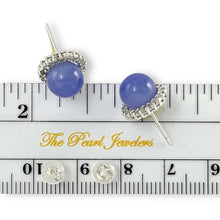 Load image into Gallery viewer, 14K White Gold Diamond Lavender Jade Stud Earrings