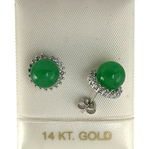 1189998-14k-Solid-White-Gold-Diamond-Green-Jade-Stud-Earrings