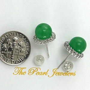 1189998-14k-Solid-White-Gold-Diamond-Green-Jade-Stud-Earrings