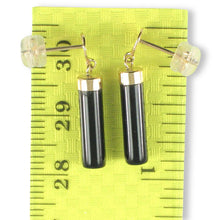 Load image into Gallery viewer, 14K Yellow Gold Good Fortune Column Black Onyx Stud Earrings