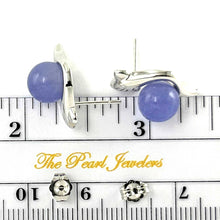Load image into Gallery viewer, 14K White Gold Dolphin Design Lavender Jade Earrings
