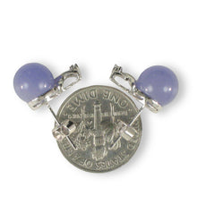 Load image into Gallery viewer, 14K White Gold X-Design Diamond &amp; Lavender Jade Stud Earrings