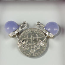 Load image into Gallery viewer, 14K White Gold X-Design Diamond &amp; Lavender Jade Stud Earrings