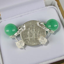 Load image into Gallery viewer, 14K White Gold X-Design Diamond &amp; Green Jade Stud Earrings