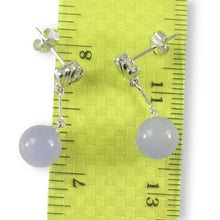 Load image into Gallery viewer, 14K White Gold Diamond &amp; Lavender Jade Dangle Earrings