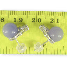 Load image into Gallery viewer, 14K White Gold X-Design Diamond &amp; Lavender Jade Stud Earrings