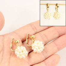 Load image into Gallery viewer, 14k Gold Filled Clip-On Earrings – White Pearl Ball Drop