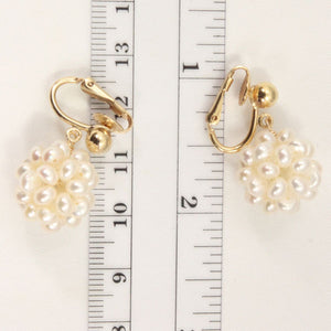 14k Gold Filled Clip-On Earrings – White Pearl Ball Drop