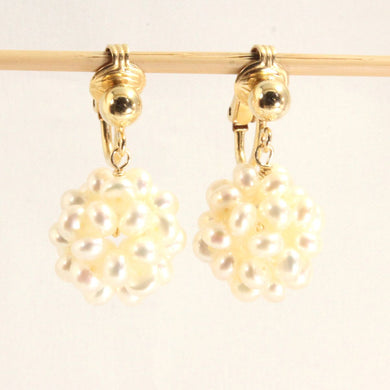 14k Gold Filled Clip-On Earrings – White Pearl Ball Drop
