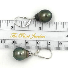 Load image into Gallery viewer, Classic Baroque Tahitian Pearl Dangle Earrings – 14kt White Gold