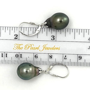 Classic Baroque Tahitian Pearl Dangle Earrings – 14kt White Gold