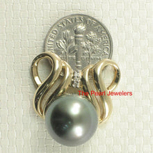 Load image into Gallery viewer, 14k Yellow Gold &amp; Diamond 13.5 mm Tahitian Pearl Pendant