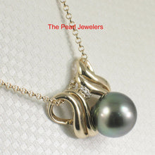 Load image into Gallery viewer, 14k Yellow Gold &amp; Diamond 13.5 mm Tahitian Pearl Pendant