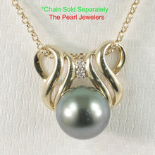Load image into Gallery viewer, 14k Yellow Gold &amp; Diamond 13.5 mm Tahitian Pearl Pendant