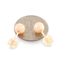 Load image into Gallery viewer, 14kt Gold 5-5.5mm Angel Skin Coral Bead Stud Earrings