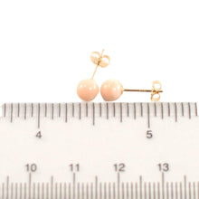 Load image into Gallery viewer, 14kt Gold 5-5.5mm Angel Skin Coral Bead Stud Earrings