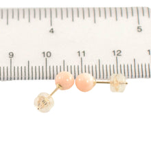 Load image into Gallery viewer, 14kt Gold 5-5.5mm Angel Skin Coral Bead Stud Earrings