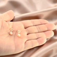 Load image into Gallery viewer, 14kt Gold 5-5.5mm Angel Skin Coral Bead Stud Earrings