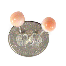 Load image into Gallery viewer, 14kt White Gold 6-6.5mm Angel Skin Coral Bead Stud Earrings