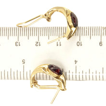 Load image into Gallery viewer, 14K Yellow Gold Omega Clip Garnet &amp; Diamond Earrings