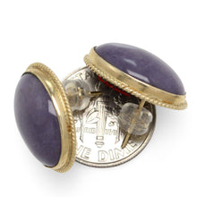 Load image into Gallery viewer, 14k Solid Yellow Gold Genuine Oval Cabochon Jasper Stud Earrings