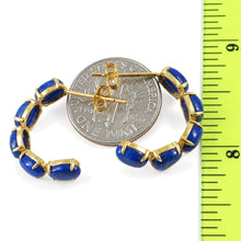 Load image into Gallery viewer, 14k Yellow Solid Gold with Oval Cut Natural Blue Lapis Lazuli Stud Earrings