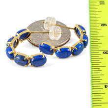 Load image into Gallery viewer, 14k Yellow Solid Gold with Oval Cut Natural Blue Lapis Lazuli Stud Earrings