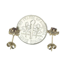 Load image into Gallery viewer, Beautiful Genuine Amethyst &amp; 12 Cubic Zirconia Stud Earrings