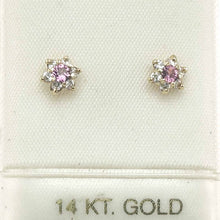 Load image into Gallery viewer, Beautiful Genuine Amethyst &amp; 12 Cubic Zirconia Stud Earrings