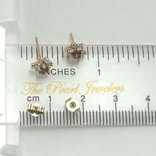 Load image into Gallery viewer, Beautiful Genuine Amethyst &amp; 12 Cubic Zirconia Stud Earrings
