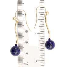 Load image into Gallery viewer, 14kt Solid Yellow Gold Blue Lapis Lazuli Dangling Earrings