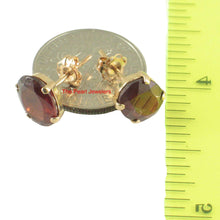 Load image into Gallery viewer, A Simple 14k Yellow Solid Gold Oval Cut Natural Garnet Stud Earrings