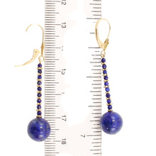 Load image into Gallery viewer, 14K Yellow Gold Blue Lapis Lazuli Dangling Earrings