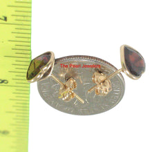 Load image into Gallery viewer, 14k Yellow Solid Gold 7mm x 7mm Heart Shaped Garnet Stud Earrings