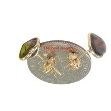 Load image into Gallery viewer, 14k Yellow Solid Gold 7mm x 7mm Heart Shaped Garnet Stud Earrings