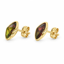Load image into Gallery viewer, 14k Yellow Solid Gold 7mm x 7mm Heart Shaped Garnet Stud Earrings