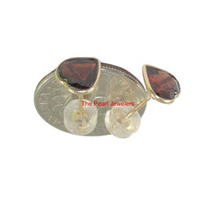 Load image into Gallery viewer, 14k Yellow Solid Gold 7mm x 7mm Heart Shaped Garnet Stud Earrings