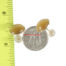 Load image into Gallery viewer, 14k Yellow Solid Gold Cabochons Genuine Tiger-Eye Gemstone Stud Earrings