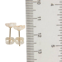 Load image into Gallery viewer, Natural Angel Skin Coral Carved Flower 14K Solid Yellow Gold Stud Earrings