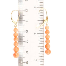Load image into Gallery viewer, 14kt Solid Yellow Gold Pink Coral Beads Dangling Earrings