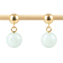 Load image into Gallery viewer, A Well Match Dangle Stud Earrings Blue Aquamarine 14k Yellow Solid Gold