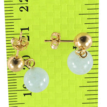 Load image into Gallery viewer, A Well Match Dangle Stud Earrings Blue Aquamarine 14k Yellow Solid Gold